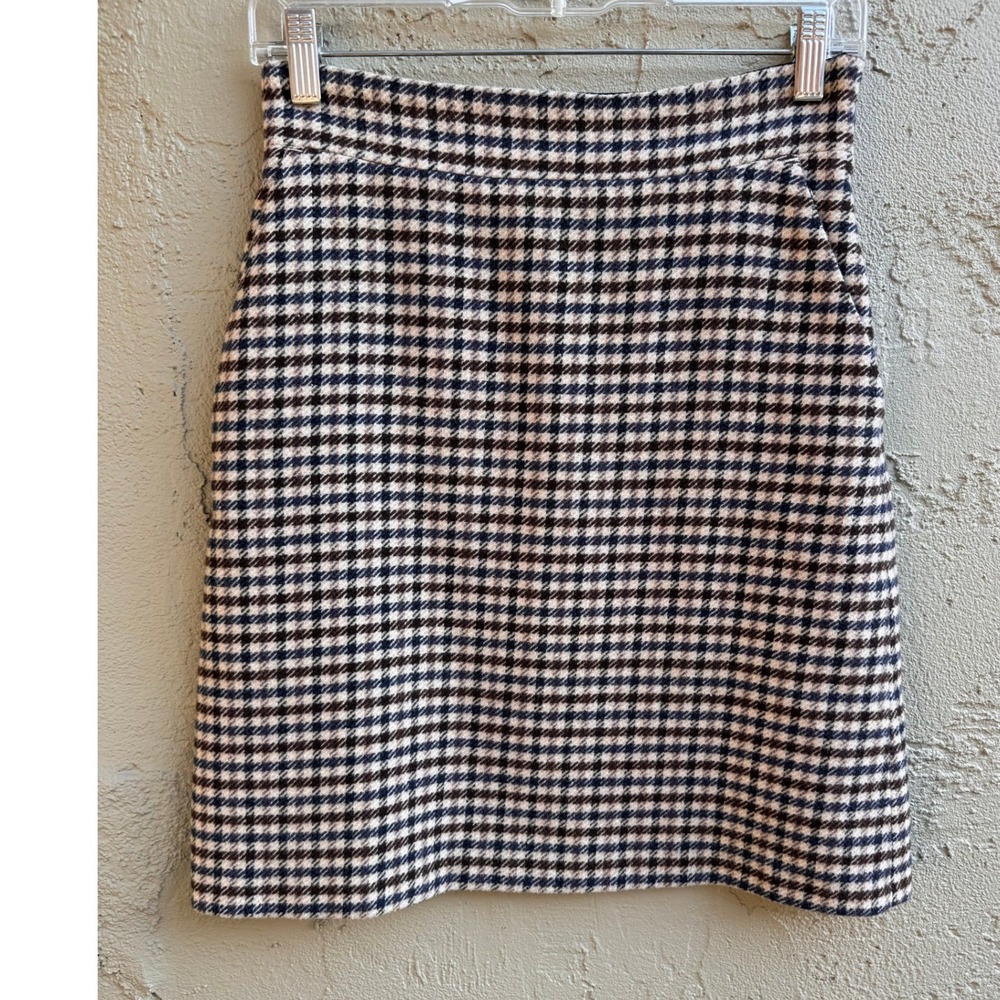 Jigsaw Womens Houndstooth Plaid Lined Pockets Skirt SZ 4 Academia Heritage Prep